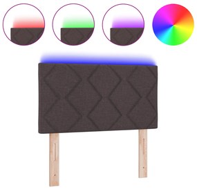 vidaXL LED Προσκέφαλο Σχεδιασμός Διαμαντιών Σκούρο Καφέ 80 cm Ύφασμα