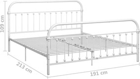 vidaXL Πλαίσιο Κρεβατιού Λευκό 180 x 200 εκ. Μεταλλικό