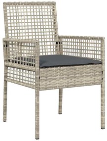 vidaXL Σέτ φαγητού για κήπο 5 pcs Ανοιχτό γκρι συνθετικό ρατάν