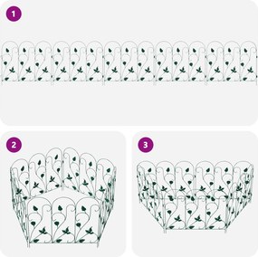 vidaXL Φράχτης Κήπου 5 pcs Πράσινο Ατσάλι