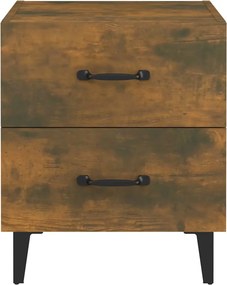 vidaXL Κομοδίνα 2 τεμ. Καπνιστή Δρυς 40 x 35 x 47,5 εκ.