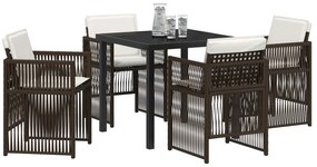 vidaXL Καφετί Σετ Κήπου για Φαγητό 5 pcs Καφέ Ατσάλι