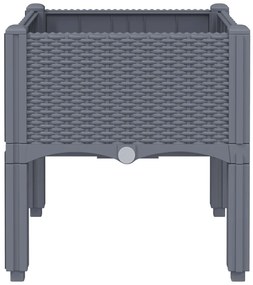 vidaXL Ζαρντινιέρα Κήπου με Πόδια Μπλε Γκρι 40x40x42 εκ. από Πολυπροπυλένιο