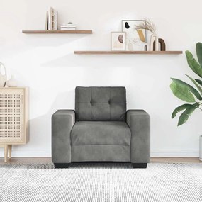 vidaXL Πολυθρόνα Σκούρο Γκρι Βελούδινη 100 x 78 x 80 εκ.