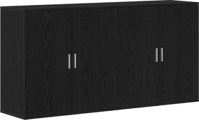 vidaXL Πλαϊνό γραφείο 2 pcs Μαύρη Οξυά 79 x 38 x 80 εκ.