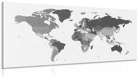 Εικόνα λεπτομερούς παγκόσμιου χάρτη σε ασπρόμαυρο - 100x50
