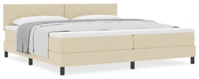 vidaXL Κρεβάτι με Μάσκα και Στρώμα Κρέμ 200x200 εκ. Υφάσματος