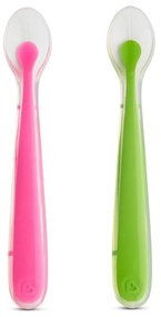 Κουτάλια Βρεφικά Σιλικόνης Gentle Weaning (Σετ 2τμχ) Green-Pink Munchkin 2 τμχ Silicone
