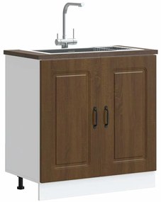 vidaXL Ντουλάπι βάσης νεροχύτη "Kalmar" Καφέ δρυς 80x46x81,5 cm