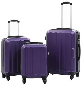 vidaXL Σετ Βαλιτσών Τρόλεϊ με Σκληρό Περίβλημα 3 τεμ. Μοβ από ABS