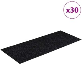 vidaXL Αυτοκόλλητα Πατάκια Σκαλιών 30 τεμ. Μαύρα Ορθογώνια 60x25 εκ.