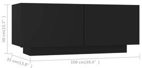 Έπιπλο Τηλεόρασης Μαύρο 100 x 35 x 40 εκ. Επεξ. Ξύλο - Μαύρο