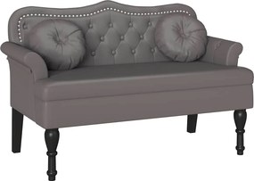 vidaXL Καναπές Chesterfield Γκρι 120,5 x 65 x 75 εκ. Τεχνητό Δέρμα