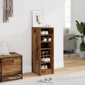 vidaXL ντουλάπι παπουτσιών  Παλιό ξύλο 32x35x92 cm Κατασκευασμένο ξύλο