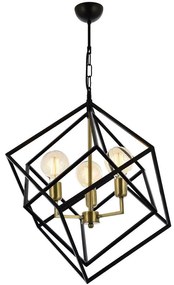 Φωτιστικό Οροφής 683AVN1190 Φ60x100cm 3xE27 6W Black-Gold Opviq