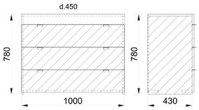 MY BOX ΚΟΜΟΤΑ 3ΣΥΡΤΑΡΙΑ SONOMA ΣΚΟΥΡΟ ΛΕΥΚΟ HIGH GLOSS 105x45xH78cm - 09-0785 - 09-0785