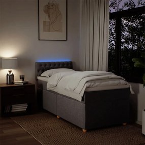 Κρεβάτι Boxspring με Στρώμα Taupe 90x190 εκ.Υφασμάτινο - Μπεζ-Γκρι