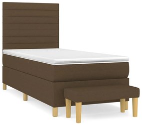 ΚΡΕΒΑΤΙ BOXSPRING ΜΕ ΣΤΡΩΜΑ ΣΚΟΥΡΟ ΚΑΦΕ 100X200 ΕΚ. ΥΦΑΣΜΑΤΙΝΟ 3137216