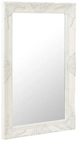 vidaXL Καθρέφτης Τοίχου με Μπαρόκ Στιλ Λευκός 50 x 80 εκ.