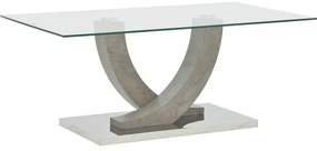 Intrahome Τραπέζι σαλονιού Kasmora Intrahome γκρι ξύλο-γυαλί 110x60x45εκ | SKU: INTRAPA-130111340