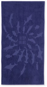 Πετσέτα Θαλάσσης Ζακάρ Shark Style Blue 80x160 - Nef Nef