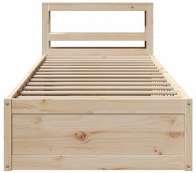 vidaXL Πλαίσιο Κρεβατιού με Κεφαλάρι 90 x 190εκ. από Μασίφ Ξύλο Πεύκου