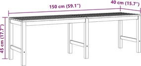 vidaXL Παγκάκι Κήπου 150 εκ. από Μασίφ Ξύλο Teak