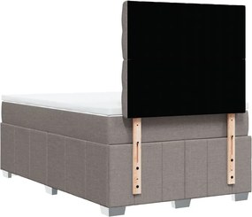 vidaXL Κρεβάτι Boxspring με Στρώμα Taupe 120x190 εκ. Υφασμάτινο
