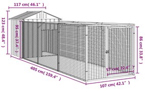 ΣΠΙΤΑΚΙ ΣΚΥΛΟΥ ΜΕ ΟΡΟΦΗ ΑΝΘΡΑΚΙ 117X405X123 ΕΚ. ΓΑΛΒΑΝ. ΧΑΛΥΒΑΣ 3189059