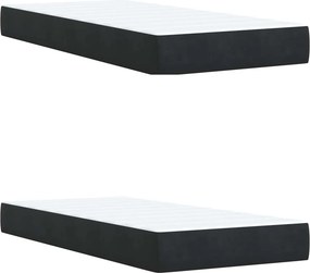 vidaXL Κρεβάτι box spring με στρώμα Μαύρο 200 x 200 cm Βελούδο