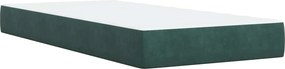 vidaXL Κρεβάτι box spring με στρώμα Σκούρο Πράσινο 80 x 200 cm Βελούδο