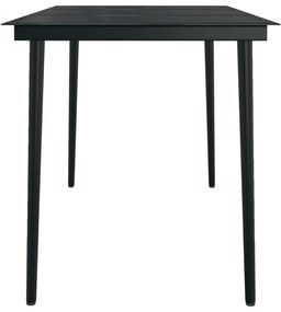 vidaXL Σετ Τραπεζαρίας Κήπου 7 Τεμαχίων Μαύρο