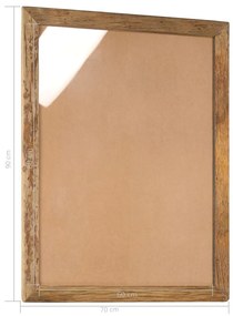 Κορνίζες 2 τεμ. 90 x 70 εκ. από Μασίφ Ανακυκλωμένο Ξύλο / Γυαλί - Καφέ
