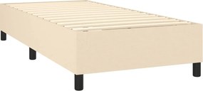 vidaXL Κρεβάτι Boxspring με Στρώμα &amp; LED Κρεμ 90x190 εκ. Υφασμάτινο