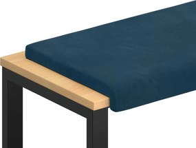 vidaXL Μαξιλάρι πάγκου Βελούδο Μπλε Βάθος 35 εκ.