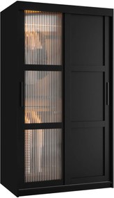 Ντουλάπα Flutes III 100 Συρόμενη-Μαύρο