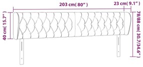Κεφαλάρι με Πτερύγια Σκούρο Γκρι 203 x 23 x 78/88εκ. Υφασμάτινο 3117503