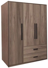 Ντουλάπα Τρίφυλλη Edritte 072-000097 120x52x195cm Light Walnut Three Door