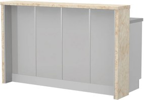 Πάγκος νησίδας Modena-Μήκος: 160 εκ.-Γκρι ανοιχτό-Latino Marble