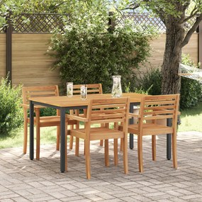 vidaXL Υπαίθρια Τραπέζια Φυσικό και μαύρο 150 x 90 x 75 cm