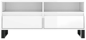 vidaXL Έπιπλο Τηλεόρασης Γυαλ. Λευκό 100x34,5x44,5 εκ. Επεξεργ. Ξύλο