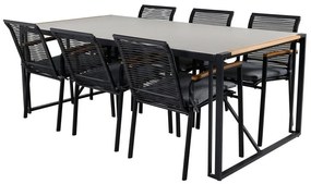 Σετ Τραπέζι και καρέκλες Dallas 639, Spraystone, 78 kg, Μέταλλο, Ξύλο: Ξύλο Teak, Μαξιλάρι καθίσματος: Ναι | Epipla1.gr