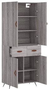 vidaXL Ντουλάπι Γκρι Sonoma 69,5 x 34 x 180 εκ. Επεξεργασμένο Ξύλο