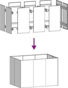 vidaXL Ζαρντινιέρα Λαδί 120x80x80 εκ. από Χάλυβα