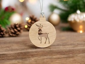 Σετ των 3 Intra απο ξύλο plywood 3mm-4mm πάχος – Χριστουγεννιάτικο μπιχλιμπίδι με τάρανδο 50x60 cm INTRAVECTRY-MY549231