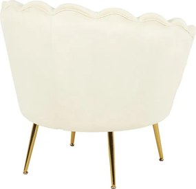 Πολυθρόνα Daimon βελούδο σε λευκό-χρυσό απόχρωση 79x74x78εκ 79x74x78 εκ.