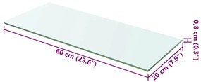 vidaXL Ράφια Πάνελ 2 τεμ. Διάφανα 60 x 20 εκ. Γυάλινα