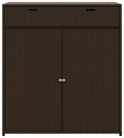 vidaXL Ντουλάπι Αποθήκευσης Κήπου Καφέ 105x55x113 εκ. Συνθετικό Ρατάν