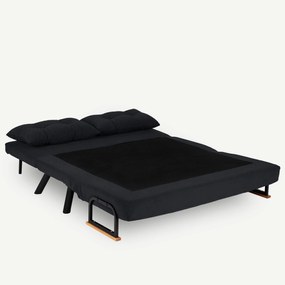 Διθέσιος Καναπές Κρεβάτι Μαύρο SEDA 78x133x78
