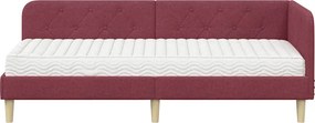 vidaXL Κρεβάτι Γωνίας Κόκκινο 80 x 200 cm ύφασμα